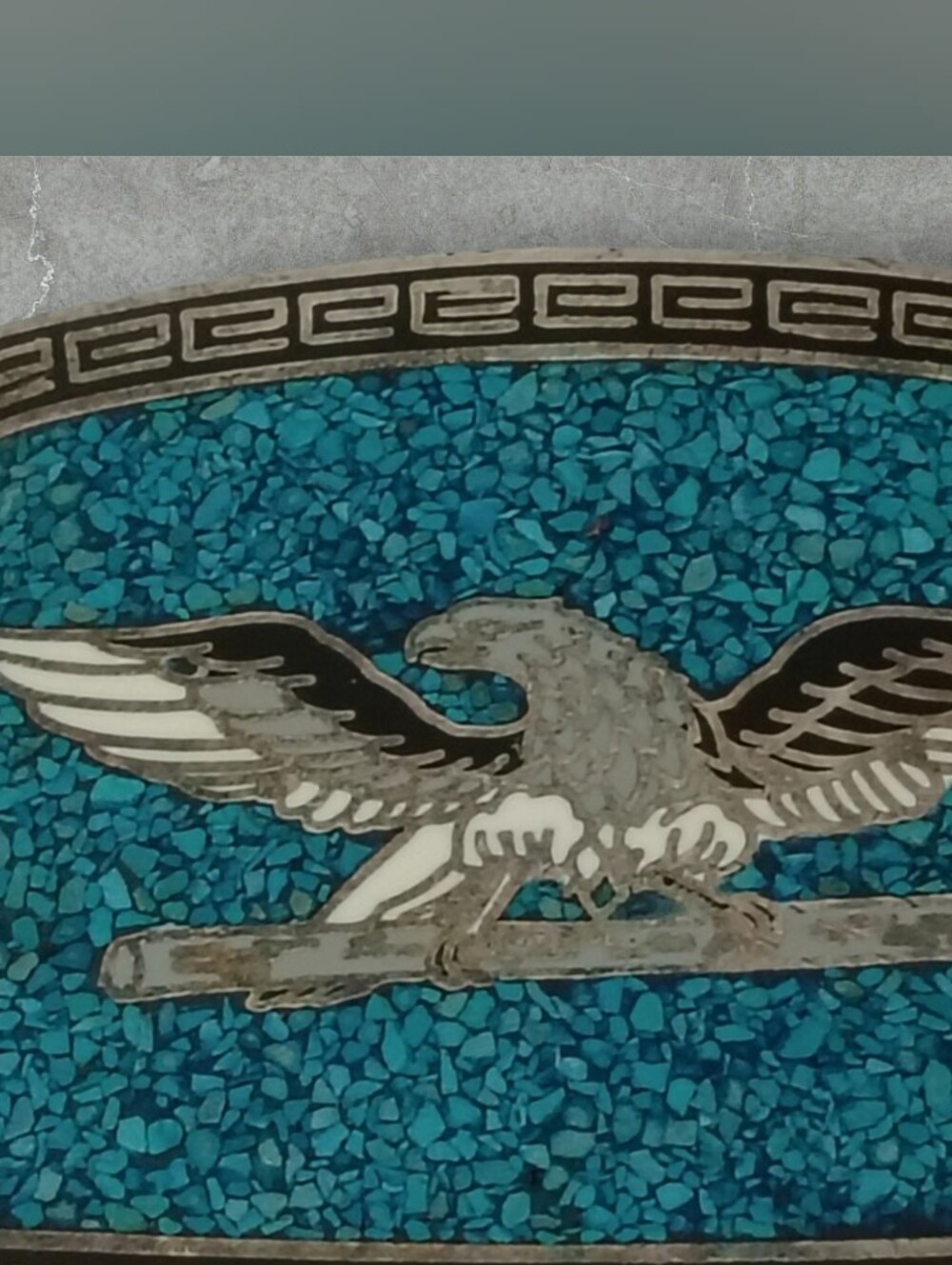 Turquoise Eagle Mosaic Accent Belt Buckle